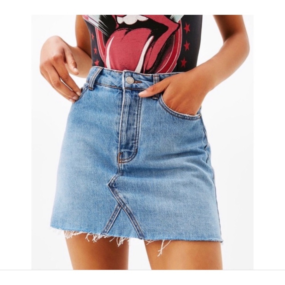 Bershka Vintage Denim Mini Skirt Sz 2